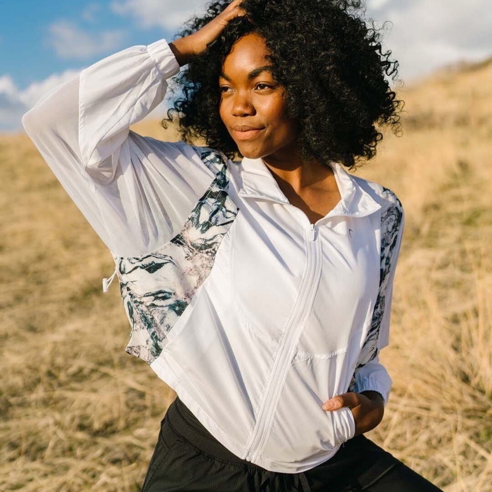 Zyia active womens marble mesh full zip Windbreaker Jacket size small